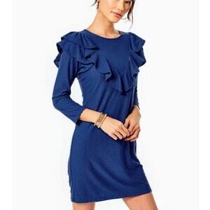 Lilly Pulitzer Pheby Dress Oyster Bay Navy Size Large
